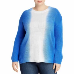 Single Thread Plus Womens Dip-Dye Long Sleeves Pullover Sweater