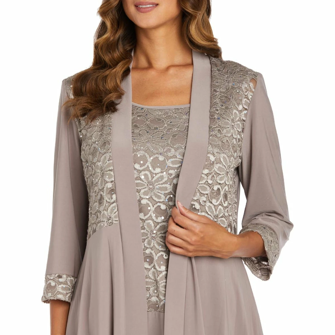 R&M Richards Womens Lace Sequined Pant Suit 3 R&M Richards Womens Lace Sequined Pant Suit - Image 3