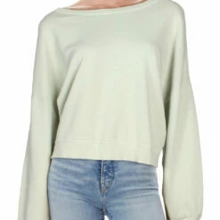 AMO Womens Distressed Cozy Sweatshirt