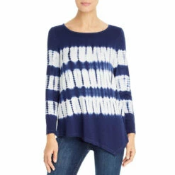 Single Thread Womens Tie-Dye Asymmetric T-Shirt