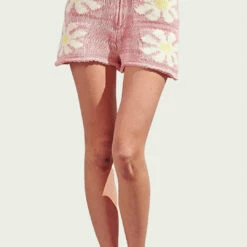 Storia Retro Cotton-Blend Short In Pink - women