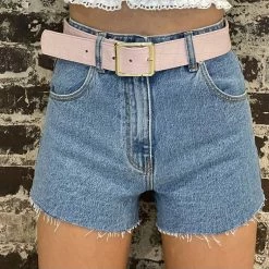 Jj Winters Cori Belt in Light Pink Croco - women