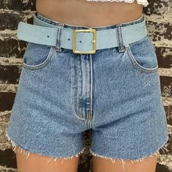 Jj Winters Callie Belt in Light Blue Croco - women