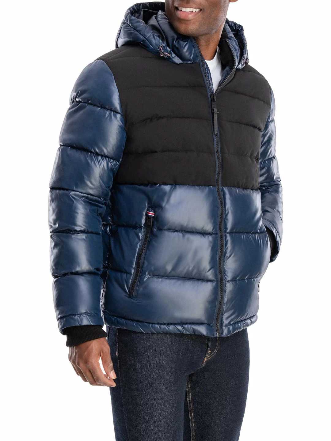 London Fog Tower Mens Puffer Colorblock Quilted Coat 3 London Fog Tower Mens Puffer Colorblock Quilted Coat - Image 3