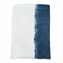 Anaya Home Indigo Blue Tie Dye Cotton Throw 50x70