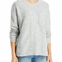 Single Thread Womens Marled Hi-Low Pullover Sweater