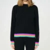 Brodie Cashmere Rainbow Thunder Strike Cashmere Crew Neck Sweater in Multi - women