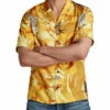 G-Star Raw Mens Collared Short Sleeve Hawaiian Print Shirt