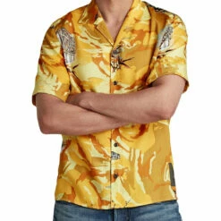 G-Star Raw Mens Collared Short Sleeve Hawaiian Print Shirt