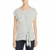 Single Thread Womens Striped Crewneck Wrap Top