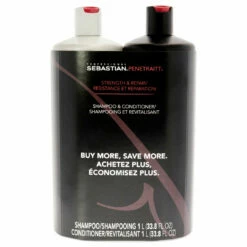 Penetraitt Strength and Repair Duo by Sebastian for Unisex - 2 Pc 33.8oz Shampoo, 33.8oz Conditioner