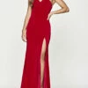 Faviana Strapless Stretch Faille Satin Dress in Red - women