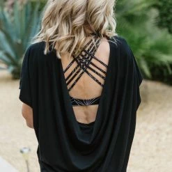 Onzie Drop-Back Top in Black - women