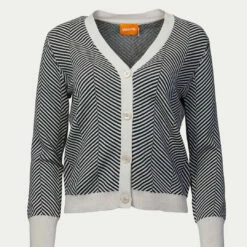Herringbone Cotton Silk-Blend Cardigan in Brodie Cashmere - women