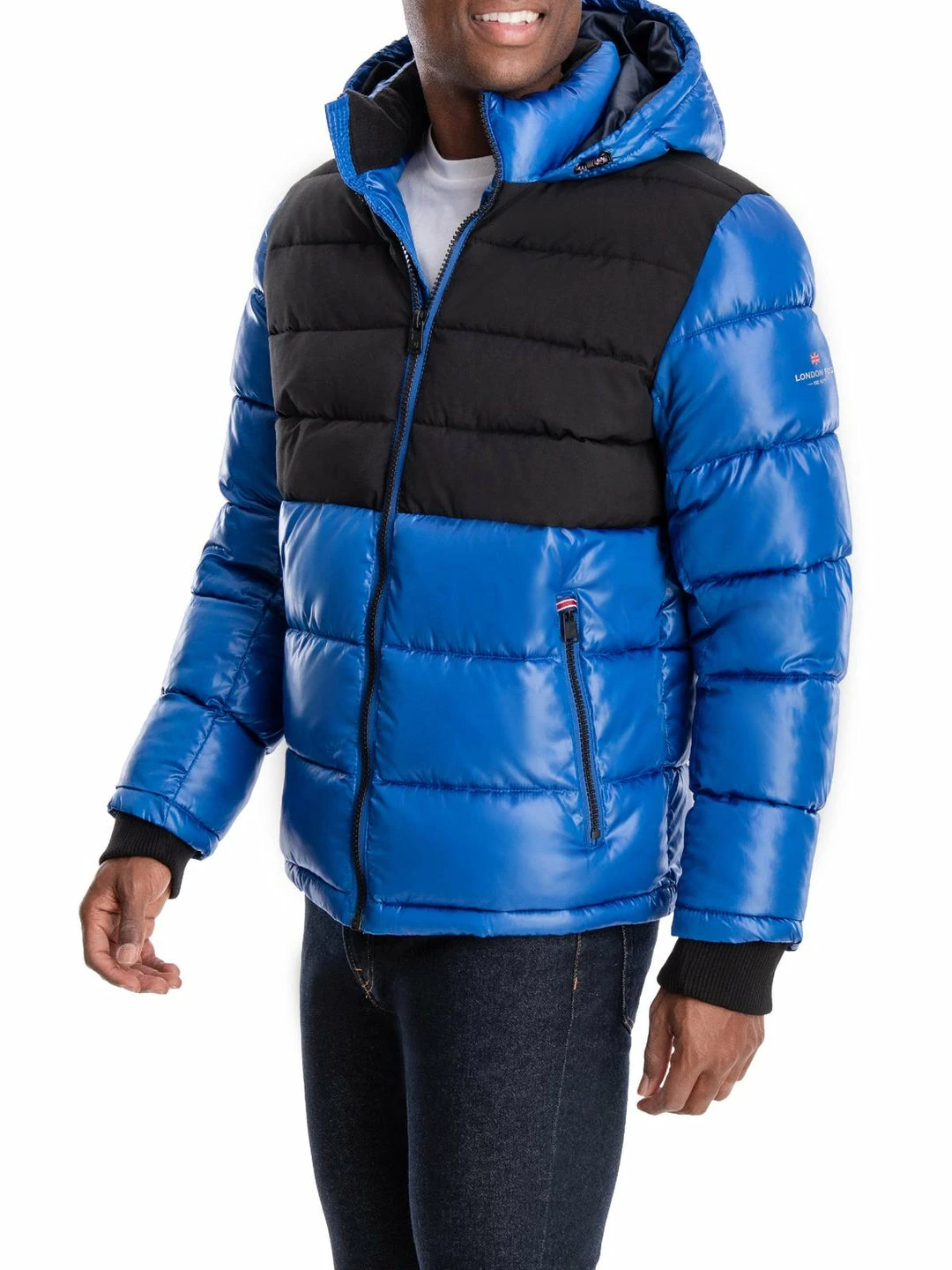 London Fog Tower Mens Puffer Colorblock Quilted Coat 4 London Fog Tower Mens Puffer Colorblock Quilted Coat - Image 4
