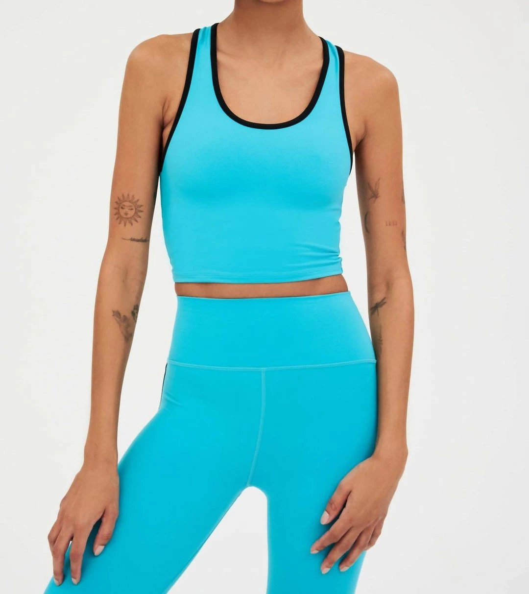 Splits59 Amber Airweight Bralette in Aqua/Black - women 1 Splits59 Amber Airweight Bralette in Aqua/Black - women
