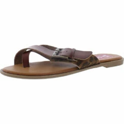 POP Visit Womens Thong Buckle Flat Sandals