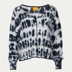 Brodie Cashmere Impulse Tie-Dye Cardigan in Ice Water/Coal - women