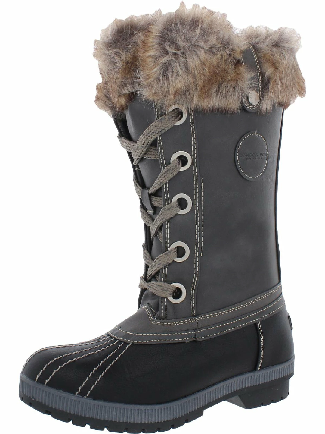London Fog Melton 2 Womens Faux Leather Cozy Mid-Calf Boots 4 London Fog Melton 2 Womens Faux Leather Cozy Mid-Calf Boots - Image 4