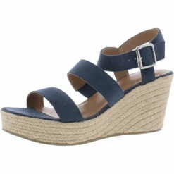 A.N.A. Jensen Womens Espadrille Slingback Wedge Sandals