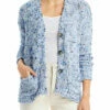 Single Thread Womens Chenille Space Dye Cardigan Sweater