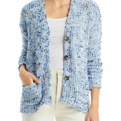 Single Thread Womens Chenille Space Dye Cardigan Sweater