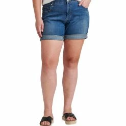 Jag Mid Rise Alex Boyfriend Short Plus in Brilliant Blue - women