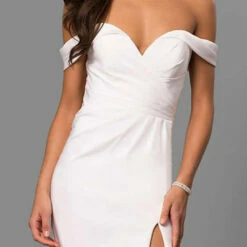 Faviana Off The Shoulder Cocktail Dress in White - women