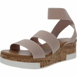A.N.A. Eliza Womens Padded Insole Ankle Strap Wedge Sandals