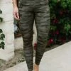 Onzie High Rise Legging in Olive Camo - women