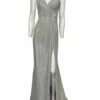 Faviana Classic Metallic Gown in Platinum - women