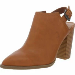 A.N.A. Western Womens Faux Leather Slingback Pointed Toe Heels