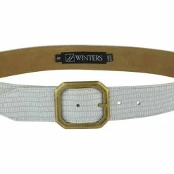 Jj Winters Kylie Belt in White Mini Croco - women