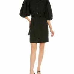 Toccin Puff Sleeve Shirt Dress - women