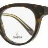Omega Men's Pantos Eyeglasses OM5003H 052 Dark Havana/Crystal 52mm