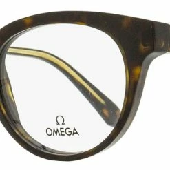 Omega Men's Pantos Eyeglasses OM5003H 052 Dark Havana/Crystal 52mm