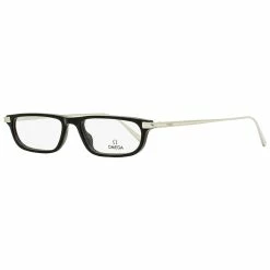 Omega Unisex Rectangular Eyeglasses OM5012 01A Black/Palladium 52mm - women