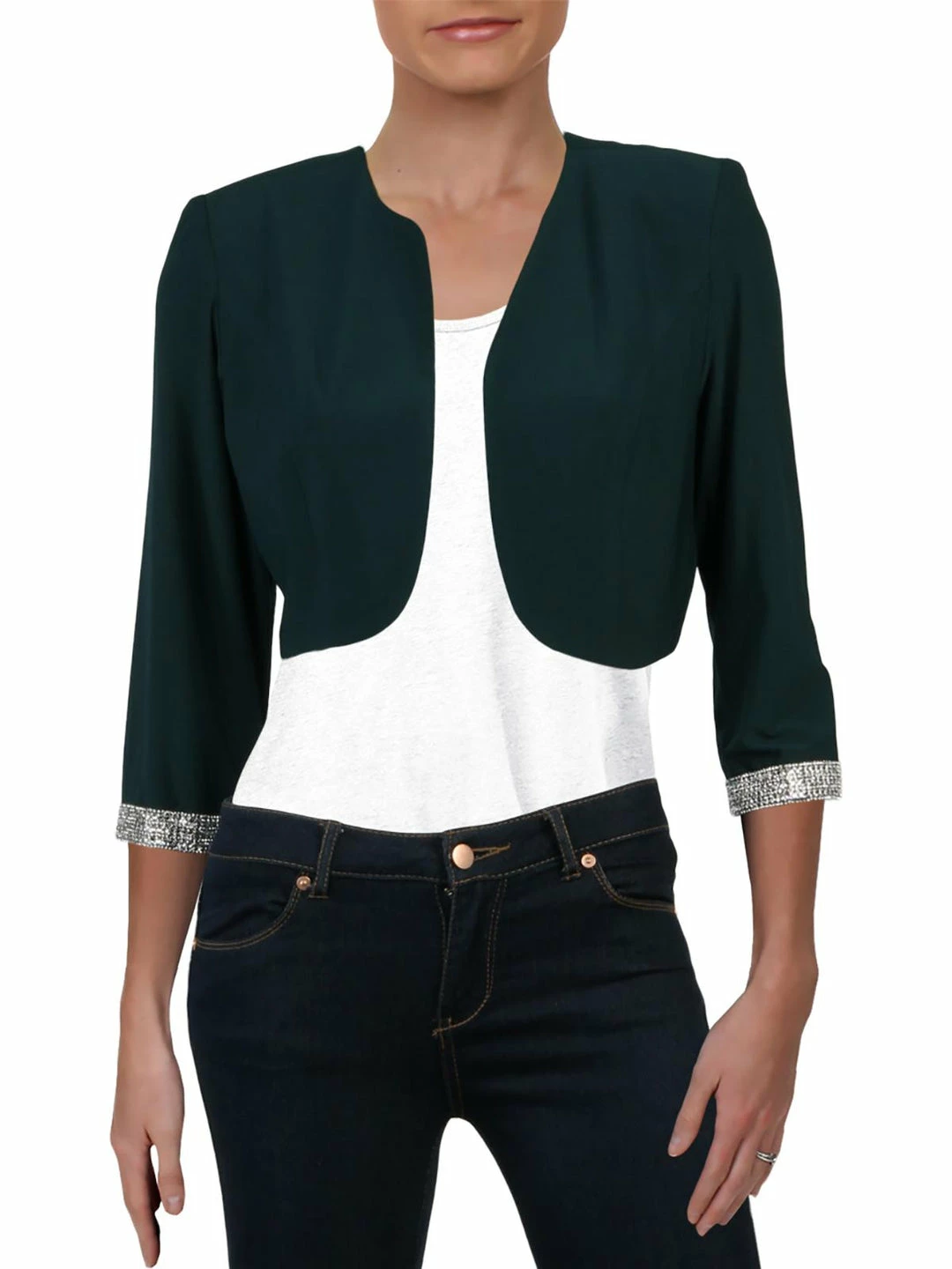 R&M Richards Womens Embellished Crop Bolero 1 R&M Richards Womens Embellished Crop Bolero