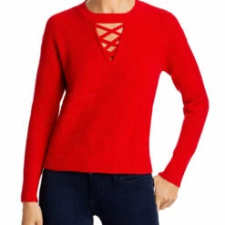 Single Thread Womens Criss Cross Knit Pullover Sweater