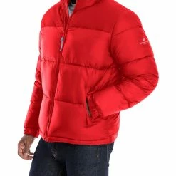 London Fog Mens Puffer Colorblock Quilted Coat