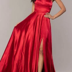 Faviana Charmeuse Gown in Red - women