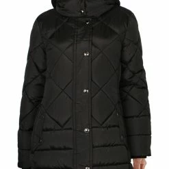 London Fog Womens Winter Midi Quilted Coat