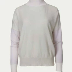 Brodie Cashmere Isabella Colorblock Cashmere Jumper in Ash - women