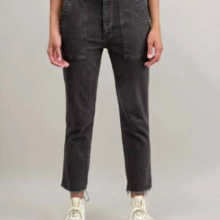 Amo Easy Army Trouser in Washed Black - women