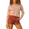 AMO Womens Tie-Die Knit Knit Top