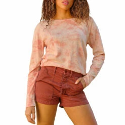 AMO Womens Tie-Die Knit Knit Top