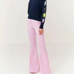 Brodie Cashmere Lily Star Sleeve Lily Jumper in Navy - women