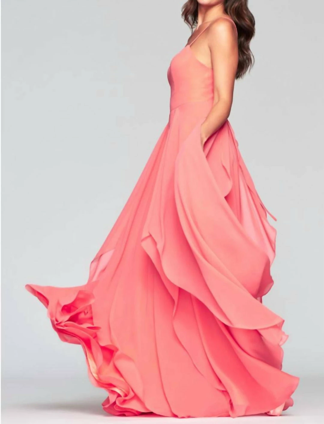 Faviana Chiffon Evening Gown in Sorbet - women 4 Faviana Chiffon Evening Gown in Sorbet - women - Image 4