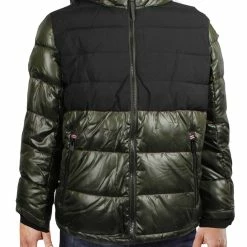 London Fog Tower Mens Puffer Colorblock Quilted Coat