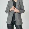 Deluc Sasso Fishbone Blazer in Dark Grey - women